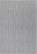 Port Villa Totori Ash Geometric Flatweave Rug - Rug - Rugs a Million