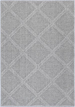 Port Villa Vouza Grey Geometric Flatweave Rug - Rug - Rugs a Million