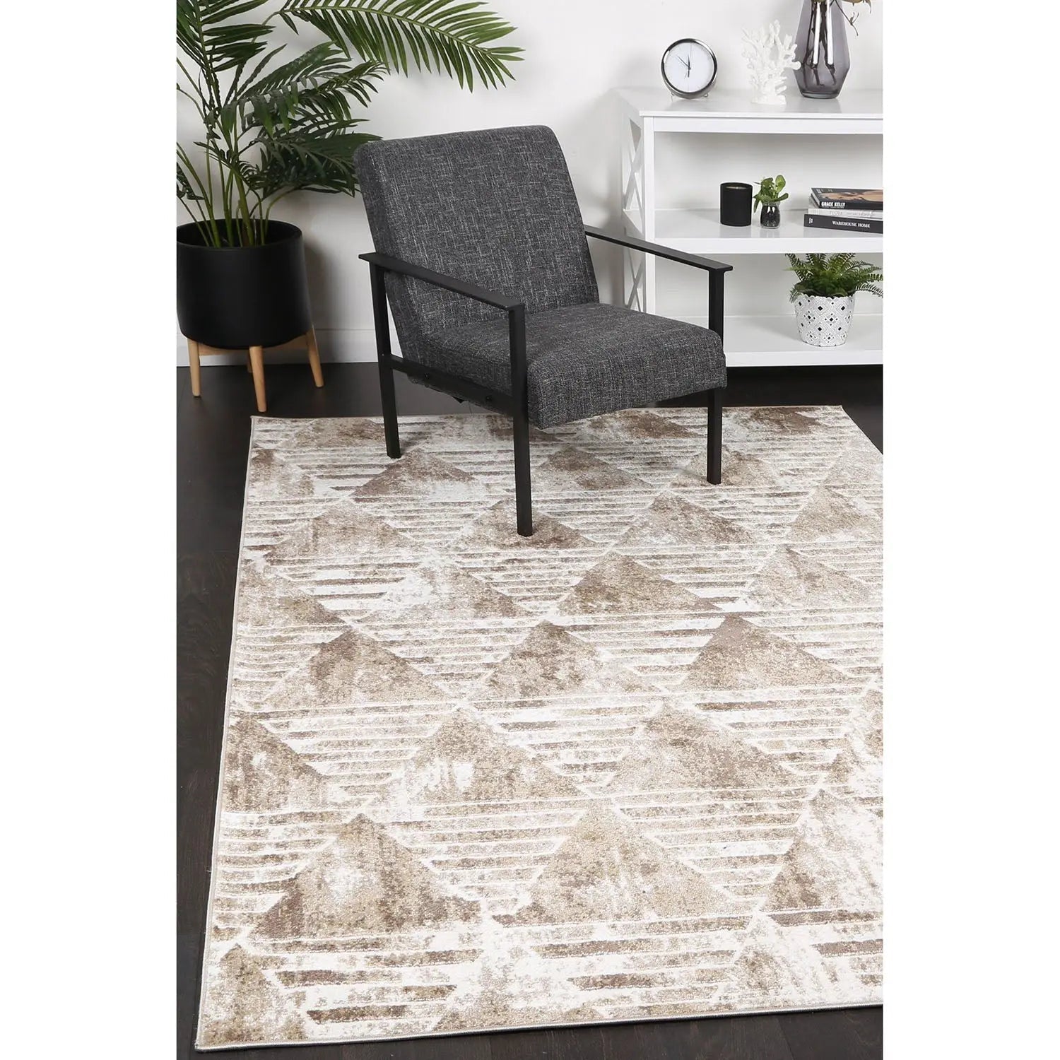 Windjana Transitional Geometric Latte Rug - Rugs - Rugs a Million